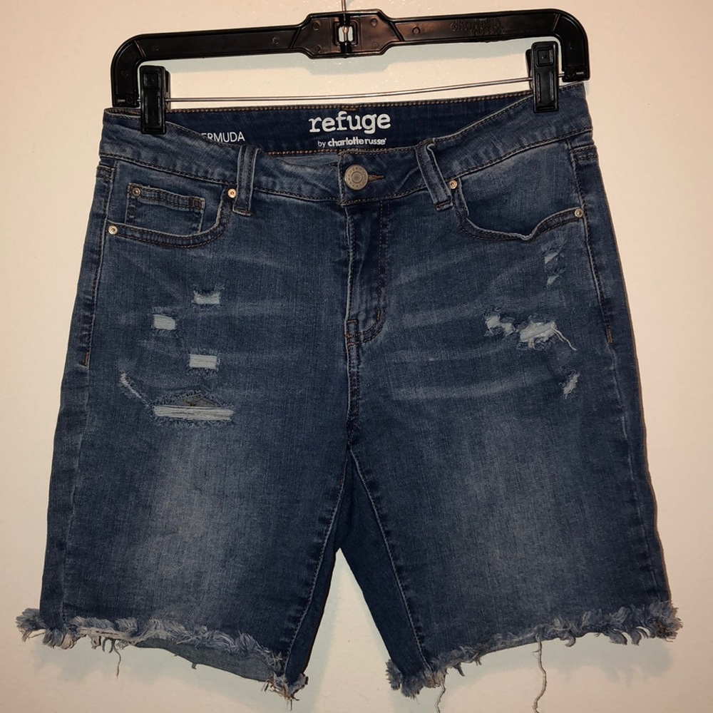Charlotte Russe Distressed Bermuda Shorts